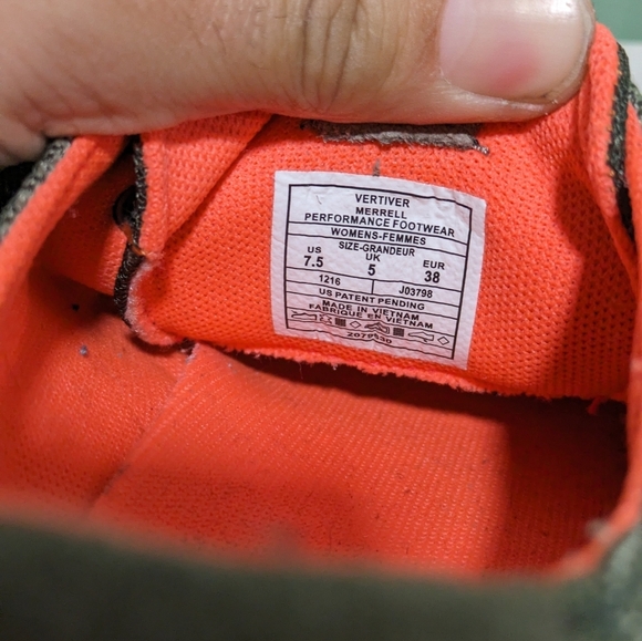 Merrell Vertiver Performance Womans 7.5 Orange Casual Shoes - Picture 6 of 7